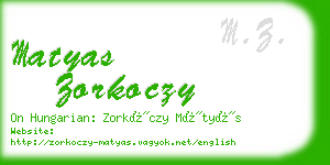 matyas zorkoczy business card